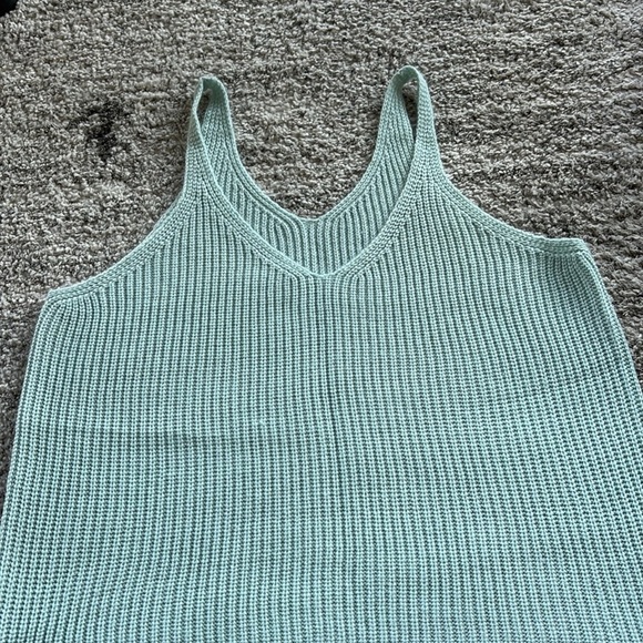 Mint Green Knit Tank Top 
Vneck Vback Lightweight perfect for summer or layering - Picture 2 of 10